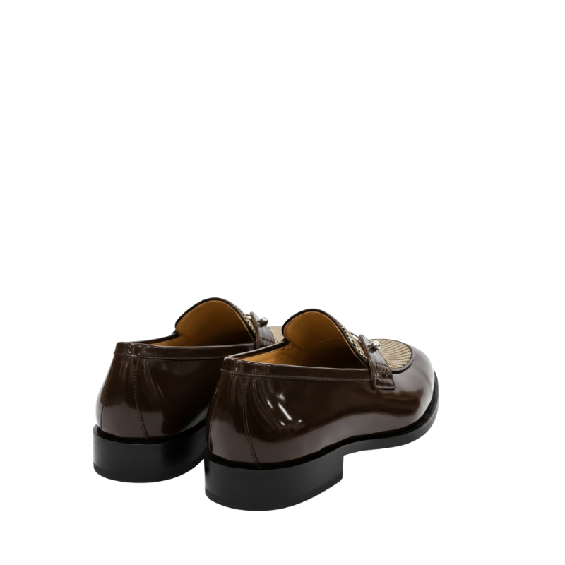 Italian Heritage Houndstooth Metallic Bar Loafers