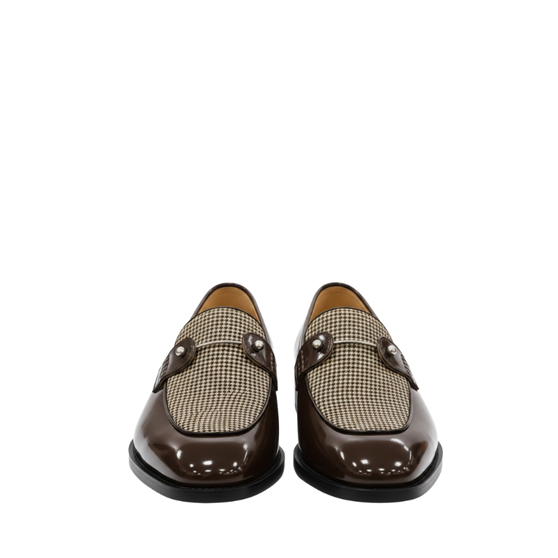 Italian Heritage Houndstooth Metallic Bar Loafers