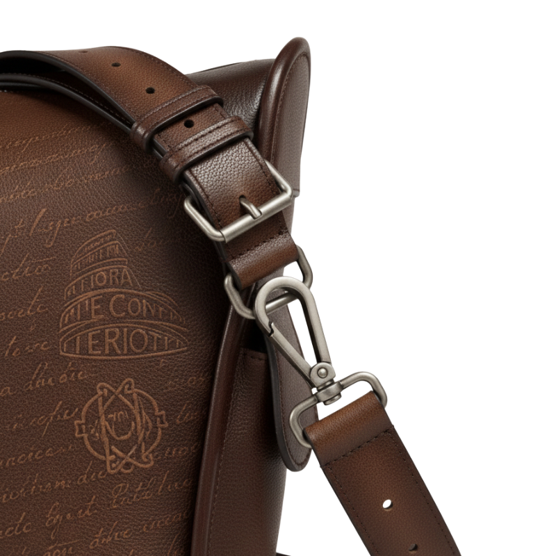 Italian Heritage Script Leather Shoulder Bag
