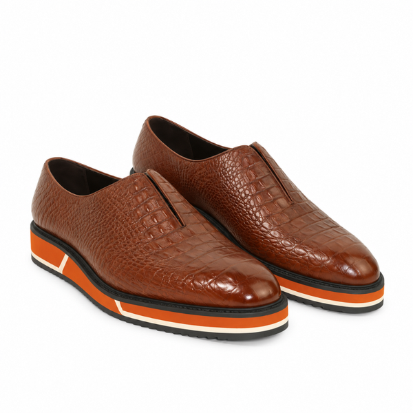 Italian Leather Sneaker with Stylish Hybrid Sole