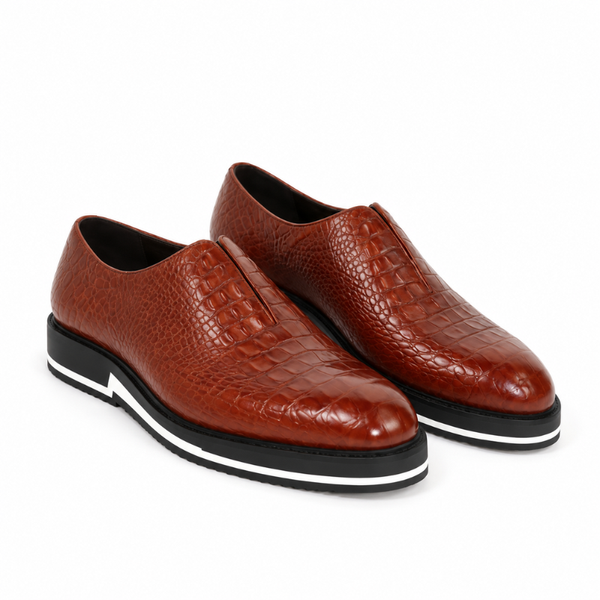 Italian Leather Sneaker with Stylish Hybrid Sole