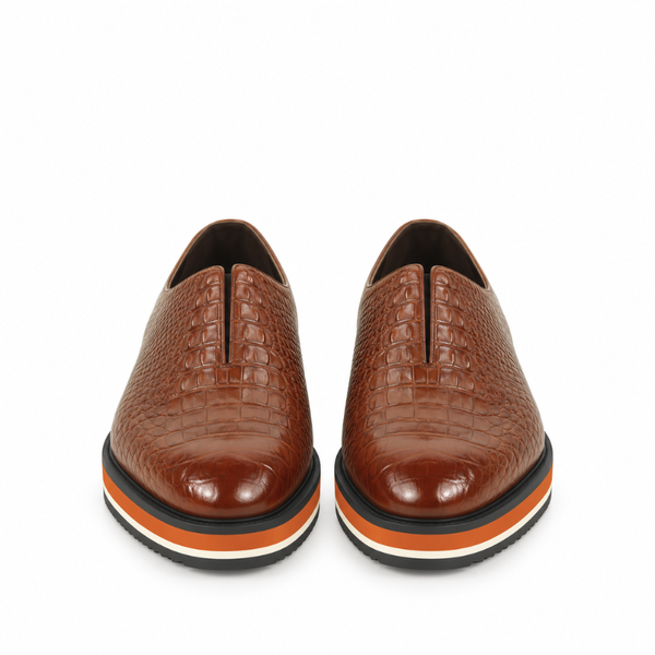 Italian Leather Sneaker with Stylish Hybrid Sole