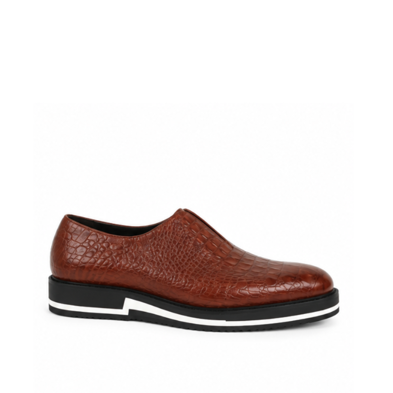 Italian Leather Sneaker with Stylish Hybrid Sole