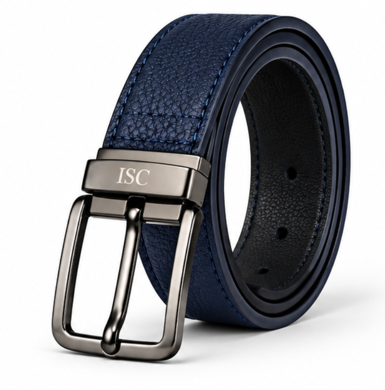 Italian Luxe Grain Gunmetal Classic Belt