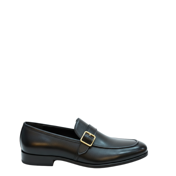Italian Luxury Buckle Strap Leather Loafers