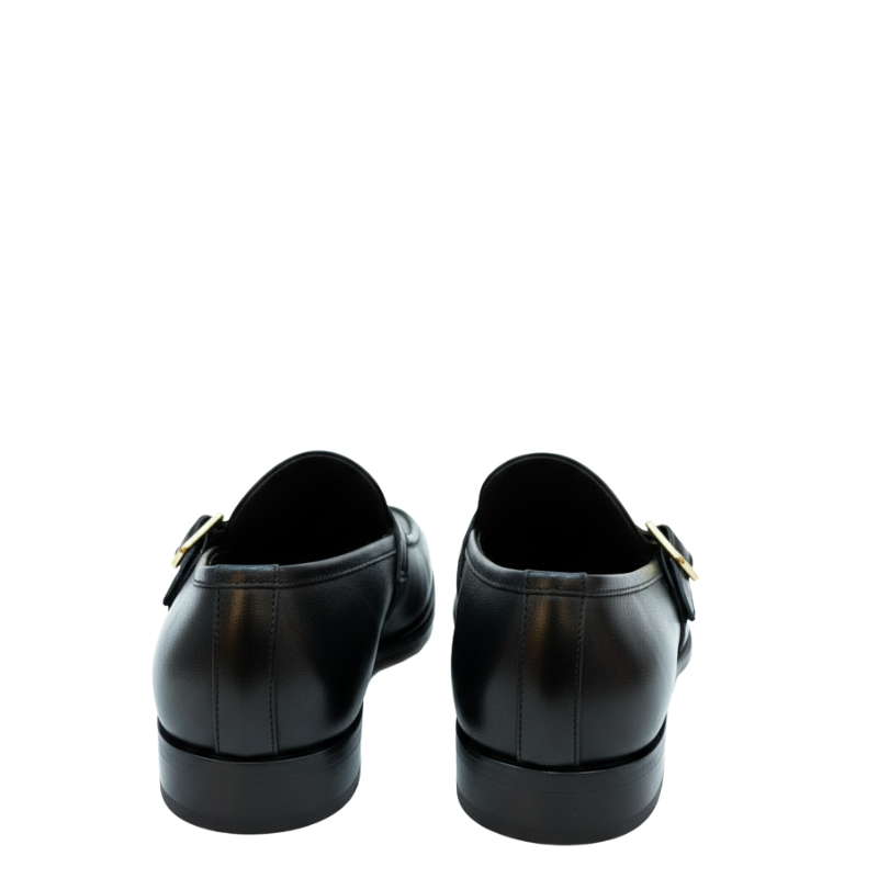 Italian Luxury Buckle Strap Leather Loafers
