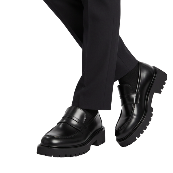 Italian Luxury Lug Soles Sturdy Penny Loafer