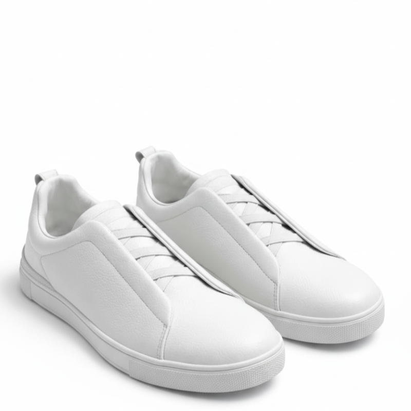 Italian Luxury Tripple Stitch Minimal Leather Sneakers