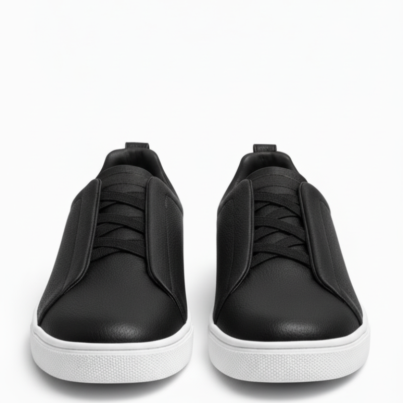 Italian Luxury Tripple Stitch Minimal Leather Sneakers