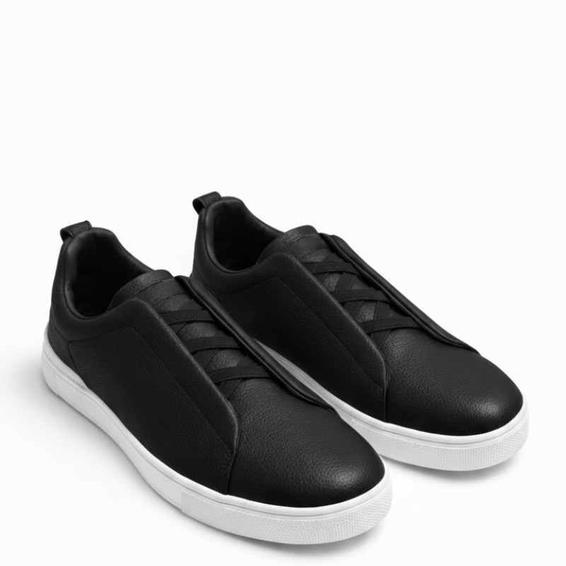 Italian Luxury Tripple Stitch Minimal Leather Sneakers