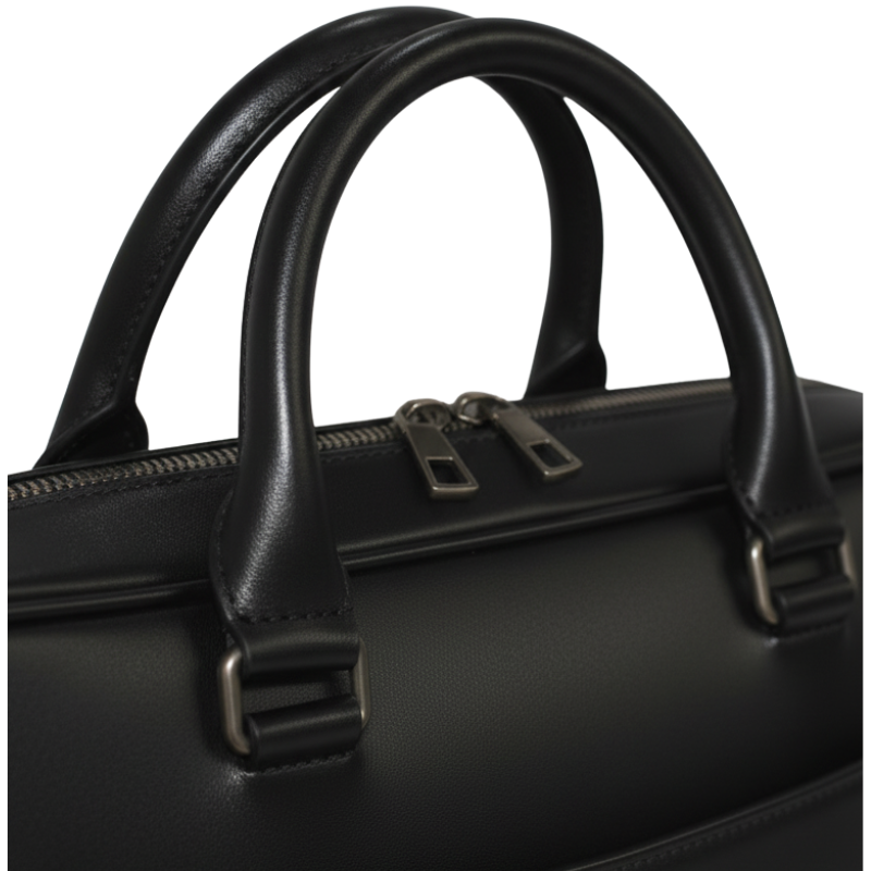 Italian Signature Script Luxury Leather Briefcase