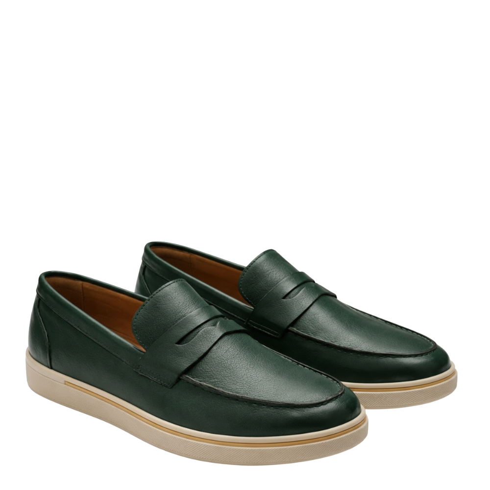 Italian Smooth Penny Loafer with Minimalist Sole Perfection