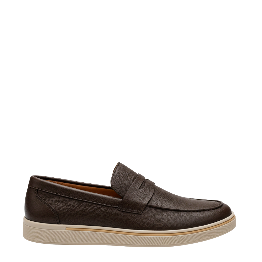 Italian Smooth Penny Loafer with Minimalist Sole Perfection