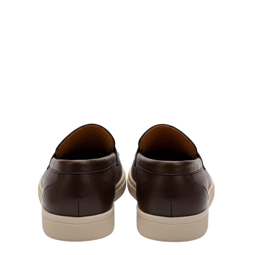 Italian Smooth Penny Loafer with Minimalist Sole Perfection