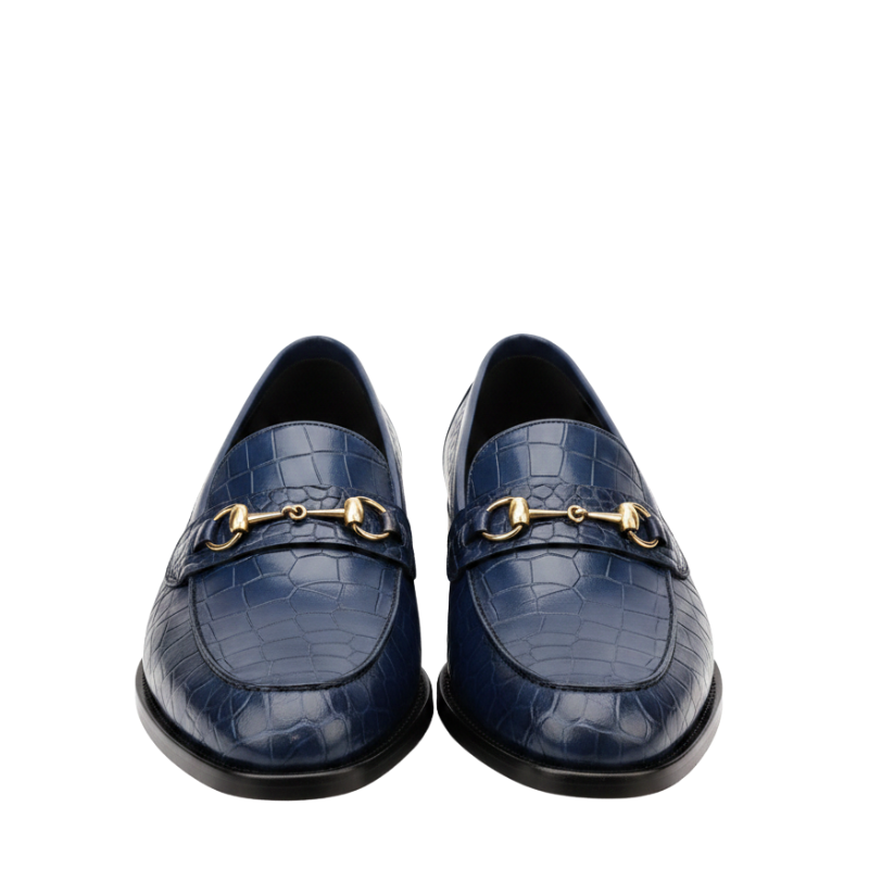 Italian Sophistication Croc Horsebit Leather Loafers