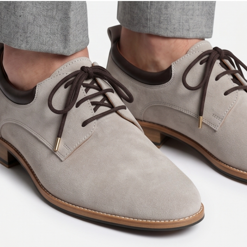 Italian Stone Suede Derby Shoes