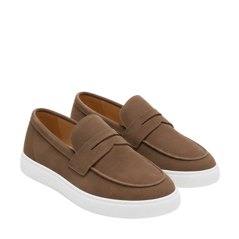 Italian Suede Sophistication Casual Penny Loafers