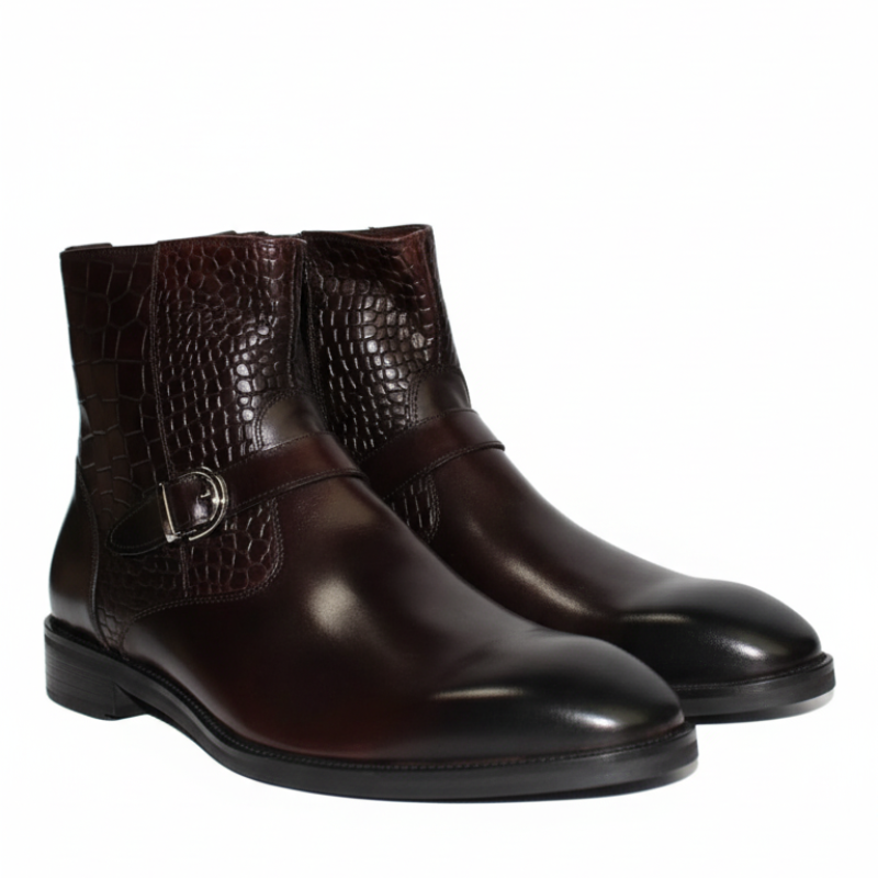 Croc Panel Valcero Strap Boots