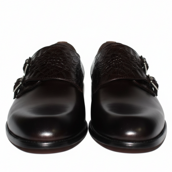 Italiano Croc Double Monk Strap Shoes