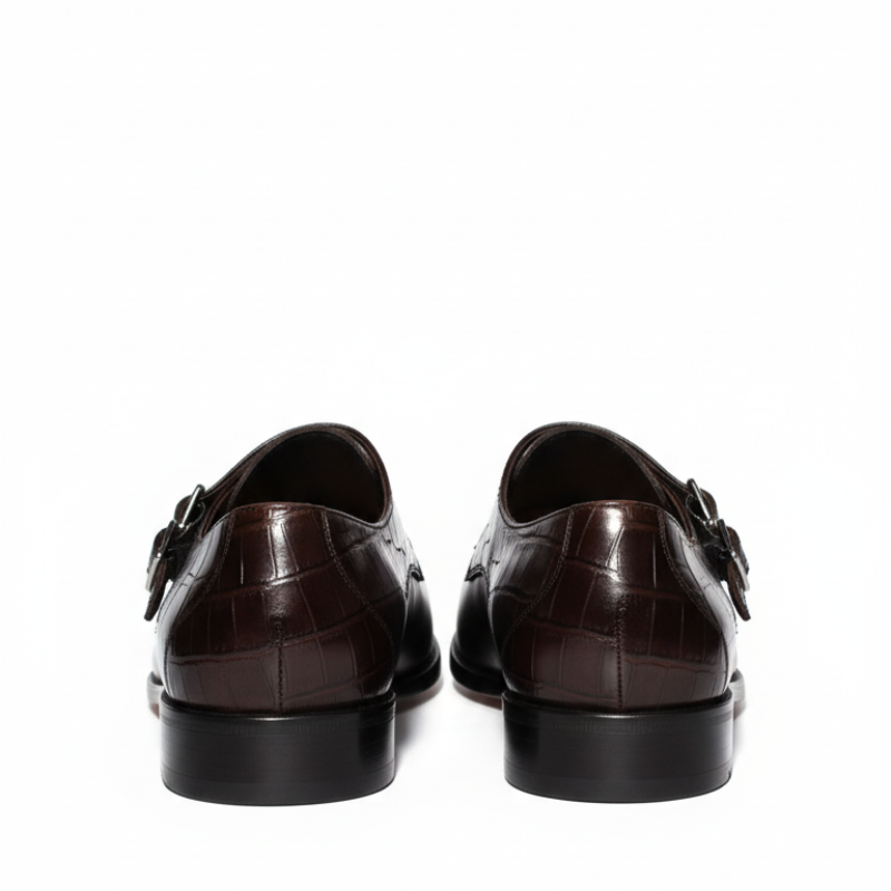 Italiano Croc Double Monk Strap Shoes
