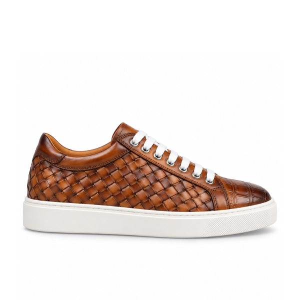 Italian Woven Sneakers with Croc Detail