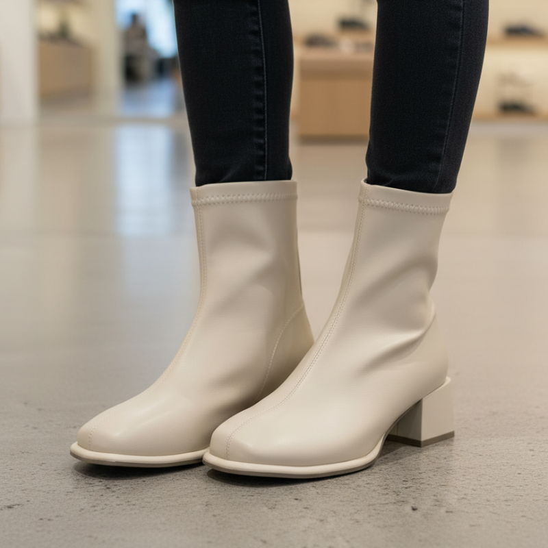 Luxe Block Heel Ankle Boots