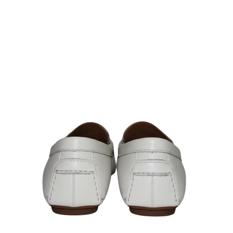 Ivory Pebble Penny Driving Loafers