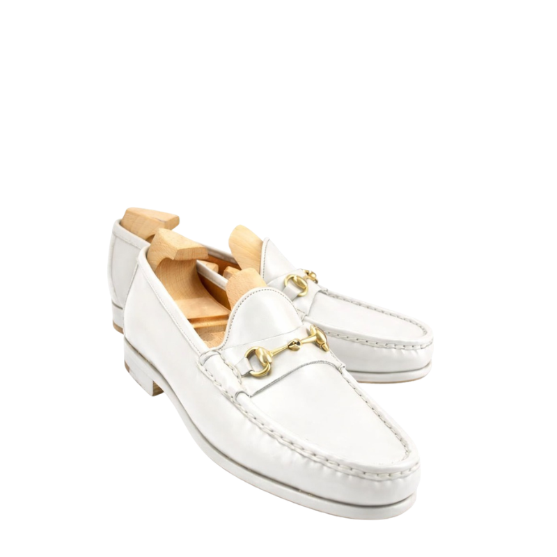 Ivory Regal Horsebit Leather Loafers