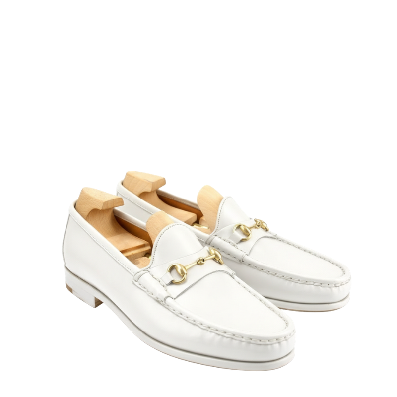 Ivory Regal Horsebit Leather Loafers