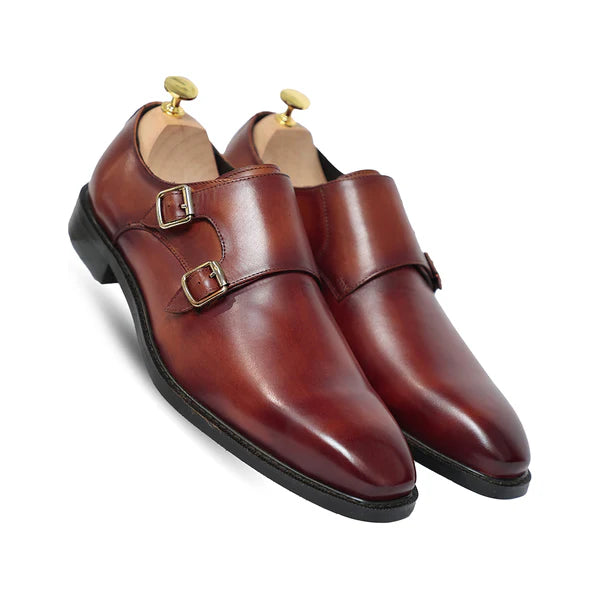 Classic Black Monk Strap Shoes