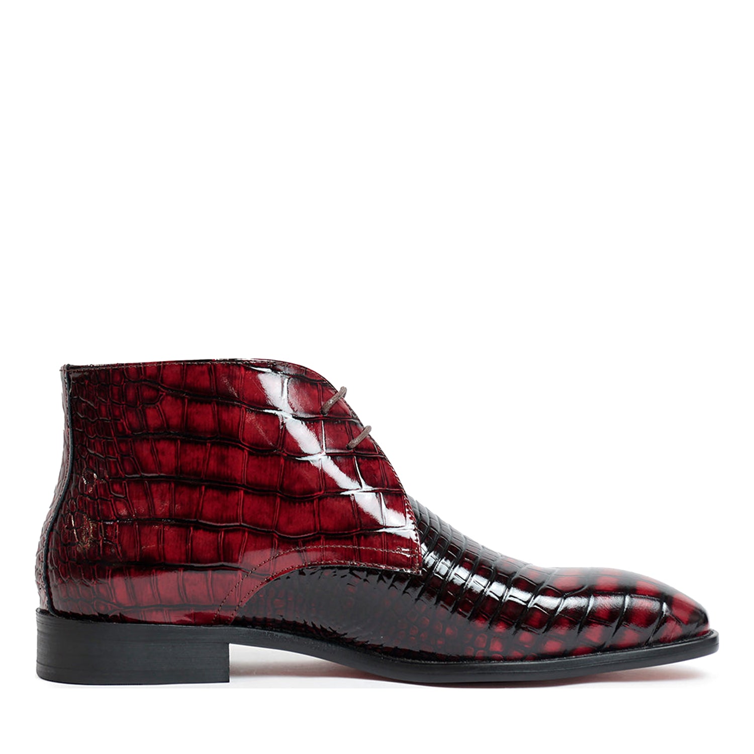 Cherry Patent Chukka Boots