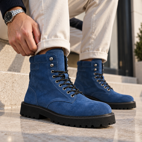 Kingsley Suede Combat Boots