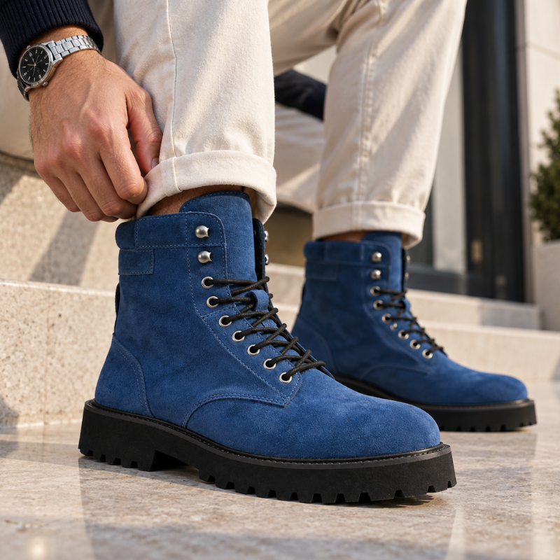 Kingsley Suede Combat Boots
