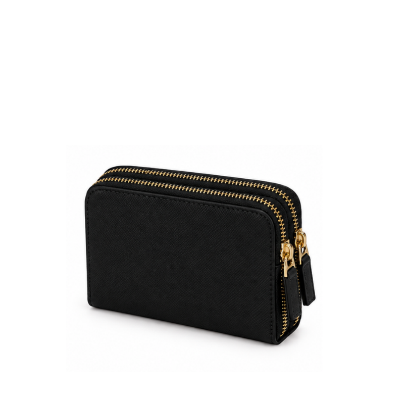 Dual Zipper Luxury Leather Wallet