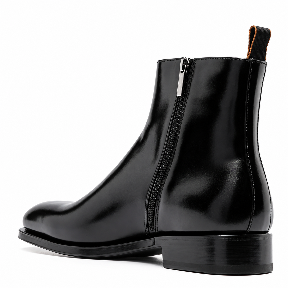 Leather Boots With Almond-Toe