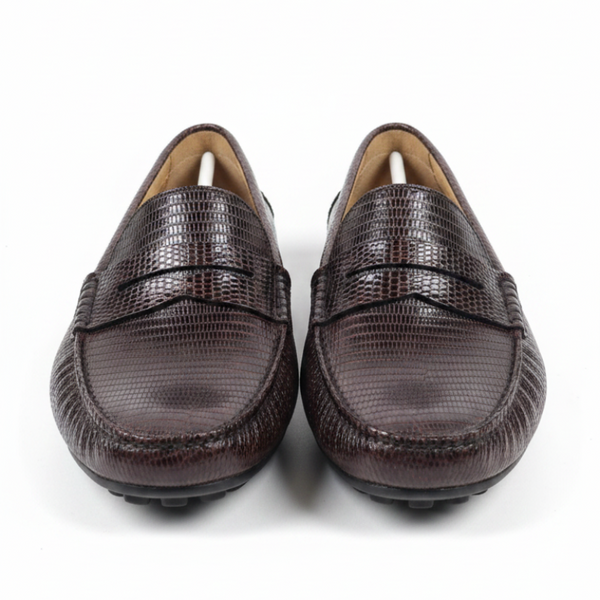 Imperio Lizard Texture Driving Loafers