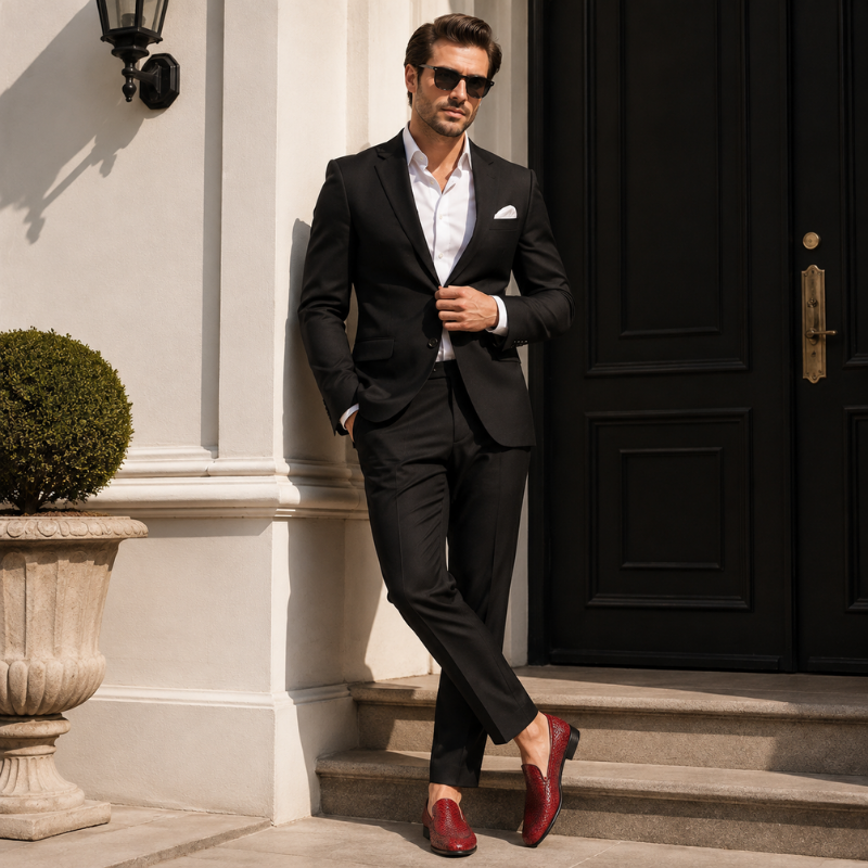 Lusso Woven Leather Dress Loafers