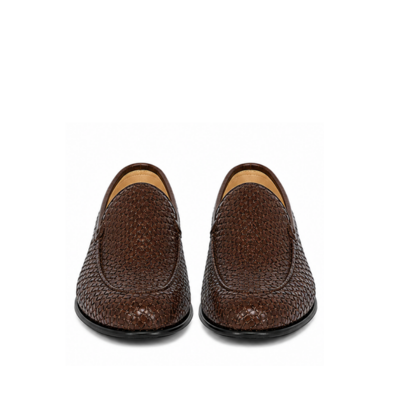 Lusso Woven Leather Dress Loafers