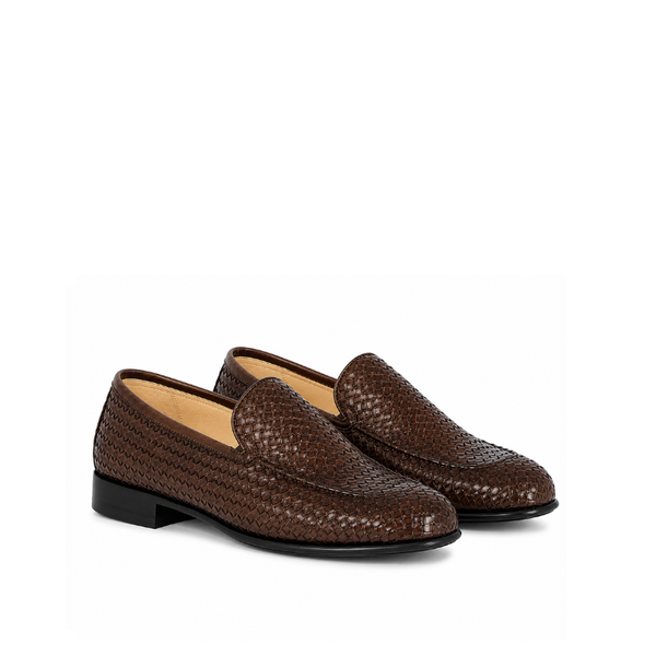 Lusso Woven Leather Dress Loafers
