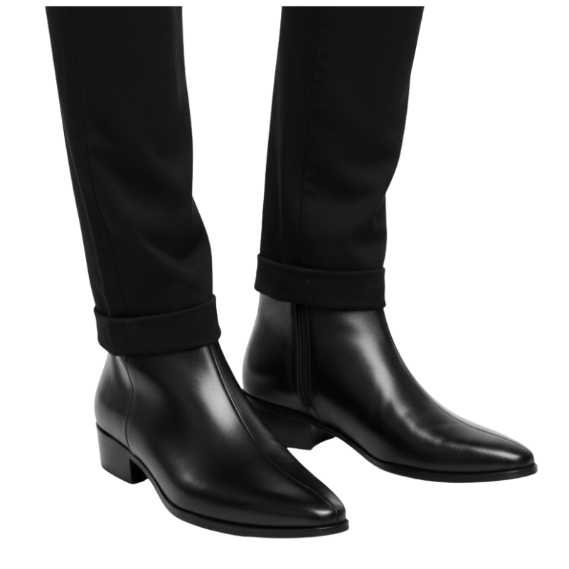 Luxe Italian Sleek Zip Sleek Ankle Boots