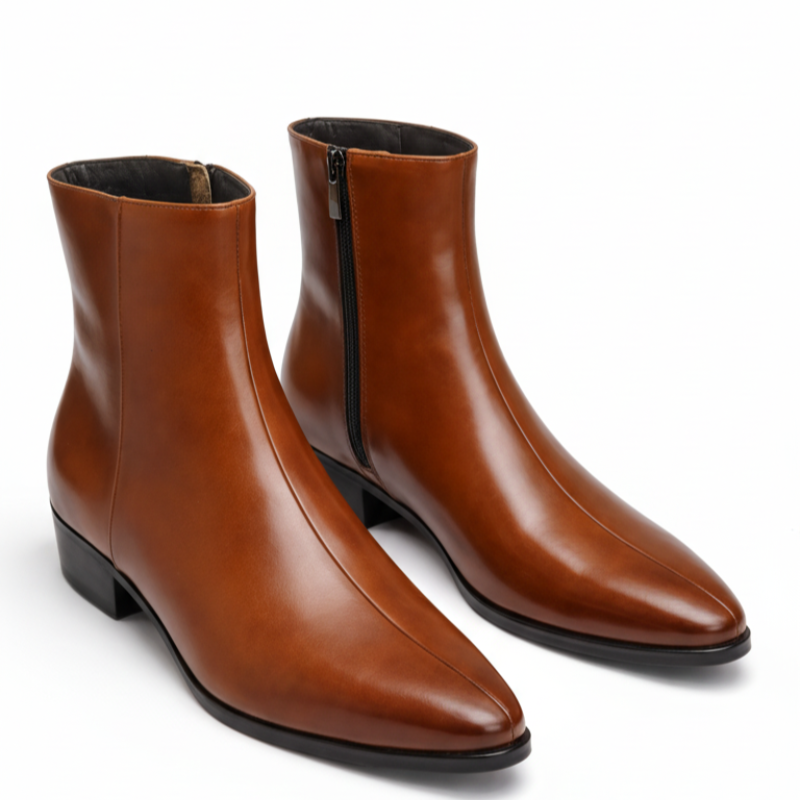 Luxe Italian Sleek Zip Sleek Ankle Boots