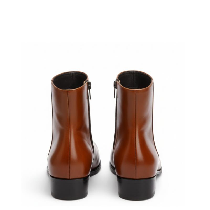 Luxe Italian Sleek Zip Sleek Ankle Boots