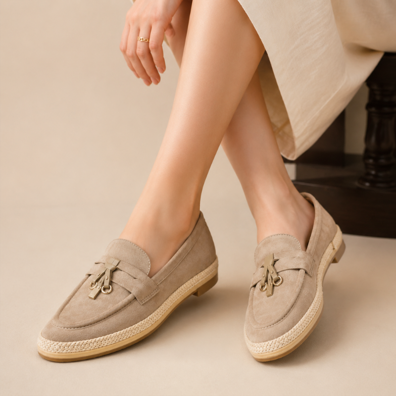 Luxury Artisan Suede Horsebit Espadrille Loafer