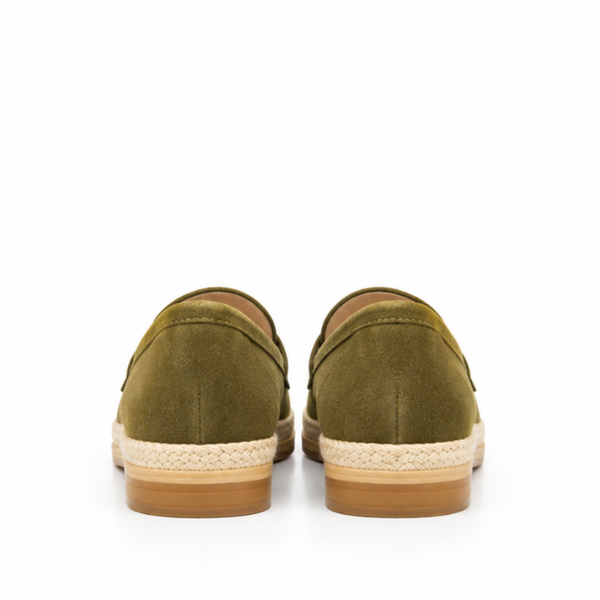 Luxury Artisan Suede Horsebit Espadrille Loafer