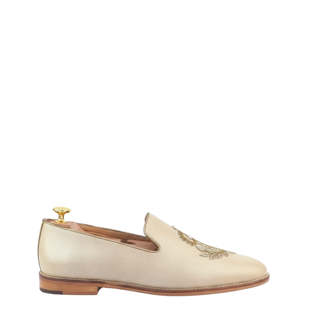 Luxury Italian Embroidered Slip-On Loafers