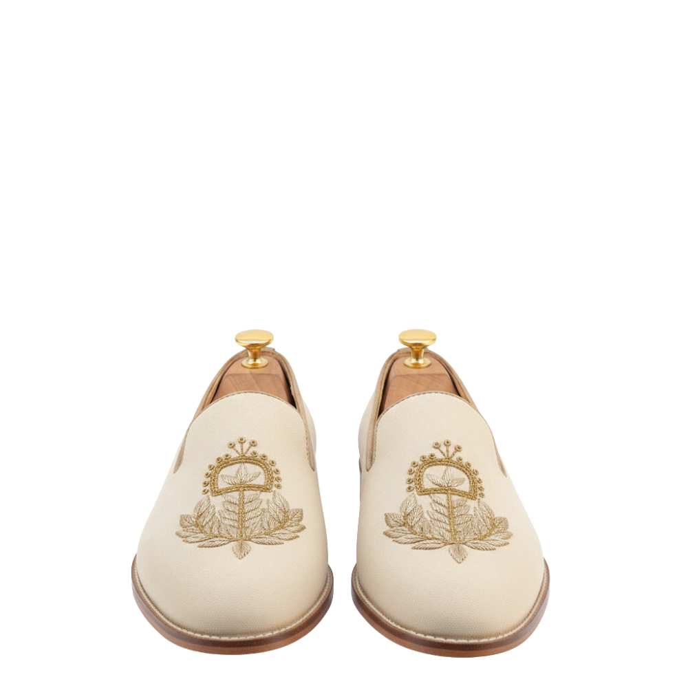 Luxury Italian Embroidered Slip-On Loafers