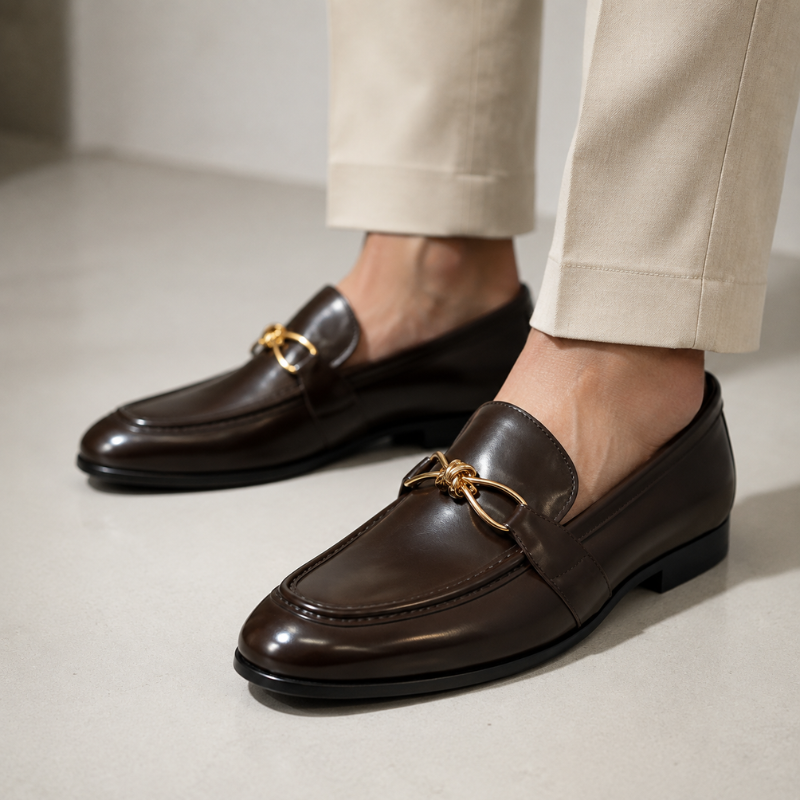 Luxury Italian Horsebit Leather Loafers