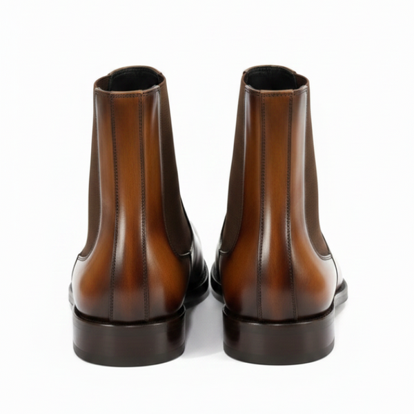 Luxury Polished Italian Leather Chelsea Boots