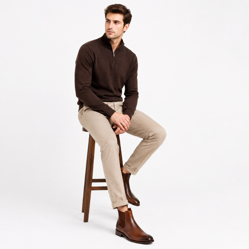 Luxury Artisan Leather Elastic Chelsea Boots