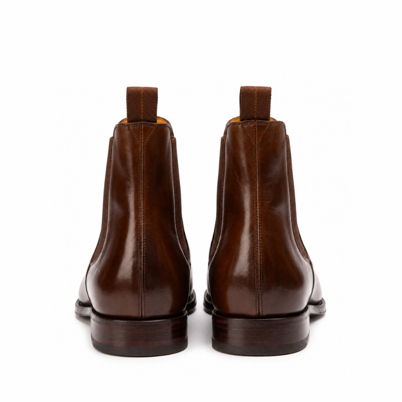 Luxury Artisan Leather Elastic Chelsea Boots